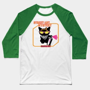 Graffiti cat street art mystery Baseball T-Shirt